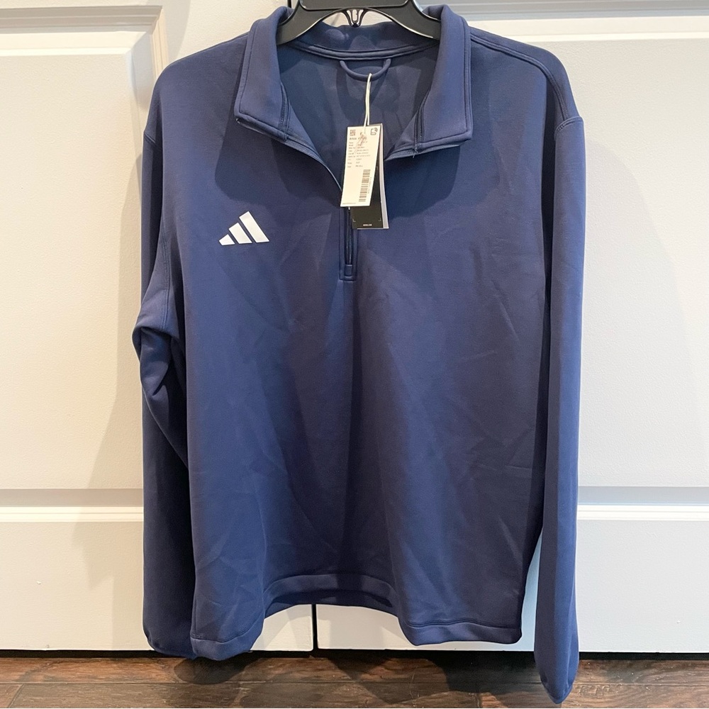 Adidas NWT Quarter 1/4 Zip Long Sleeve Navy Blue Men's Size Medium